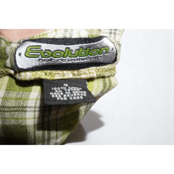 Y2K Green Plaid Linen Mini Dress - Evolution - Size S - Picture 6 of 9